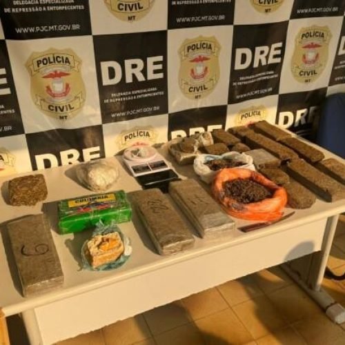 Casal é preso em flagrante pela Polícia Civil com mais de 10 tabletes de drogas em quitinete