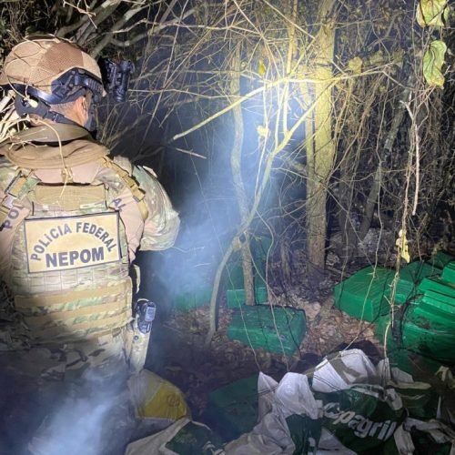 PF, BPFRON e Força Tática/PMMS realizam apreensão de 670 kg de maconha
